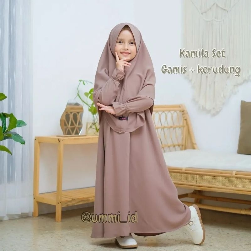 KAMILA set | gamis set hijab anak | gamis syar'i | gamis umur 3 -11tahun