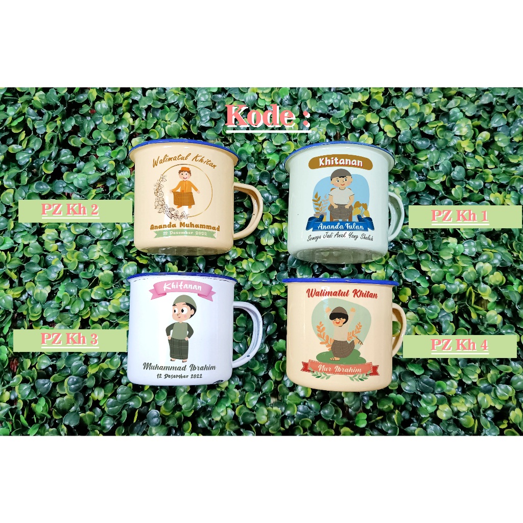 Souvenir Enamel Custom | Kado Pernikahan | Cangkir Camp | Cangkir Enamel