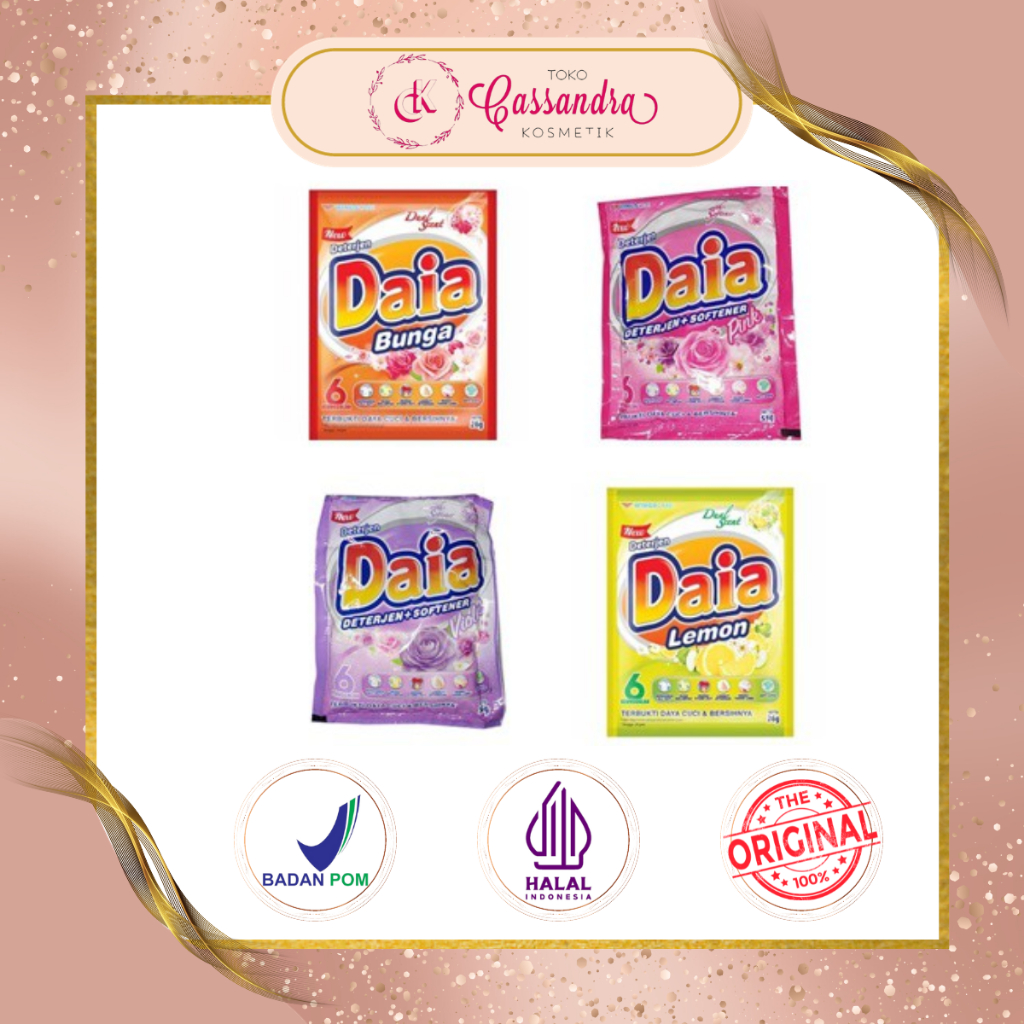 DAIA POWDER DETERGENT / DAIA DETERGENT BUBUK / DAIA RENCENG SACHET 55gr