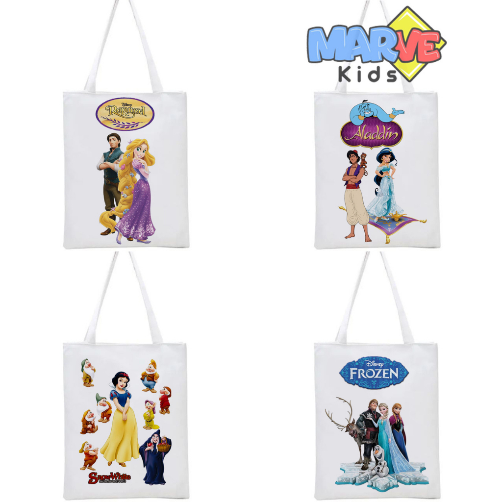 Totebag Tote Bag Tas Serut Disney Ulang Tahun Anak Goodie Bag Souvenir Ultah Tas Kanvas Paper Bag