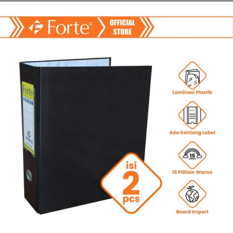 

(2 Pcs) Odner / Ordner Folio Forte Enduro+ Premium Glossy 75 mm (Hitam)