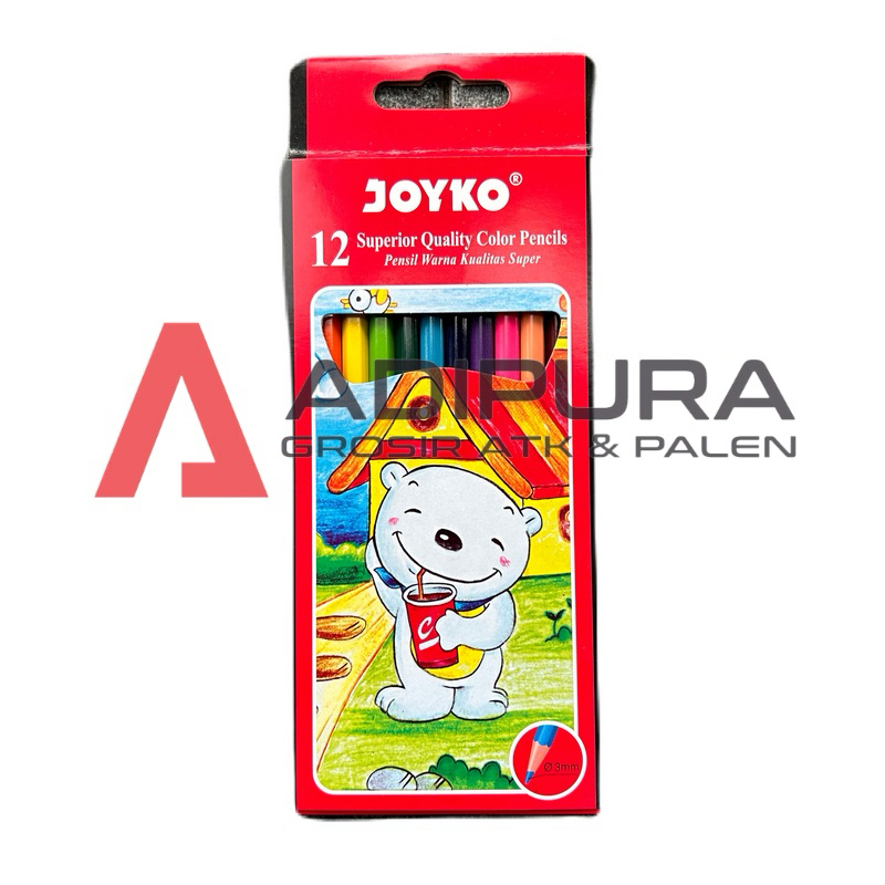 

(12 Pcs) Pensil 12 Warna Panjang JOYKO