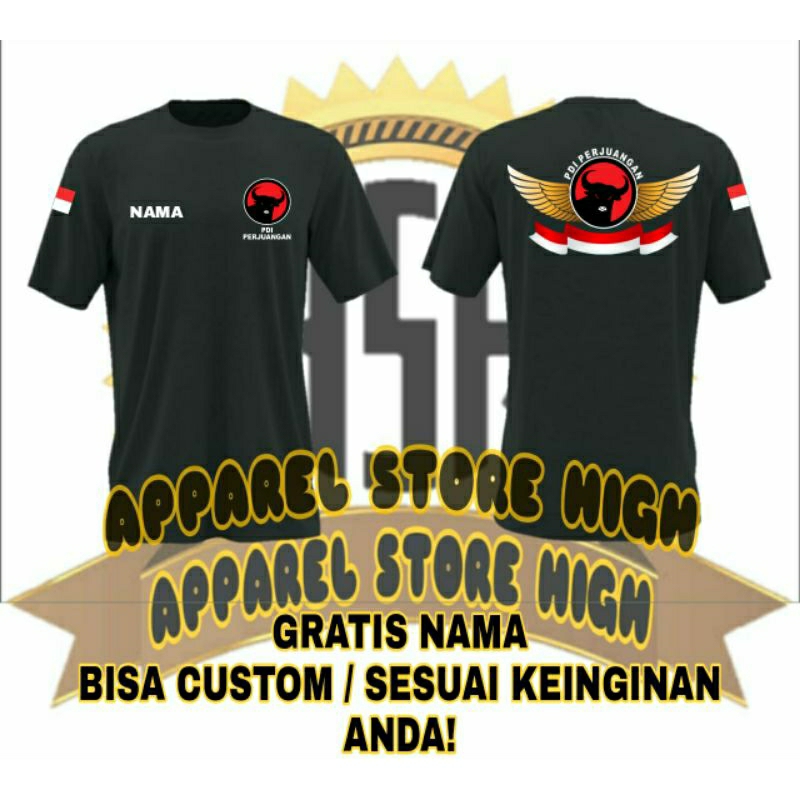 KAOS PDI PERJUANGAN TERBARU/BAJU PDI PERJUANGAN/ATASAN PRIA WANITA PDIP PERJUANGAN LENGAN PENDEK LOG
