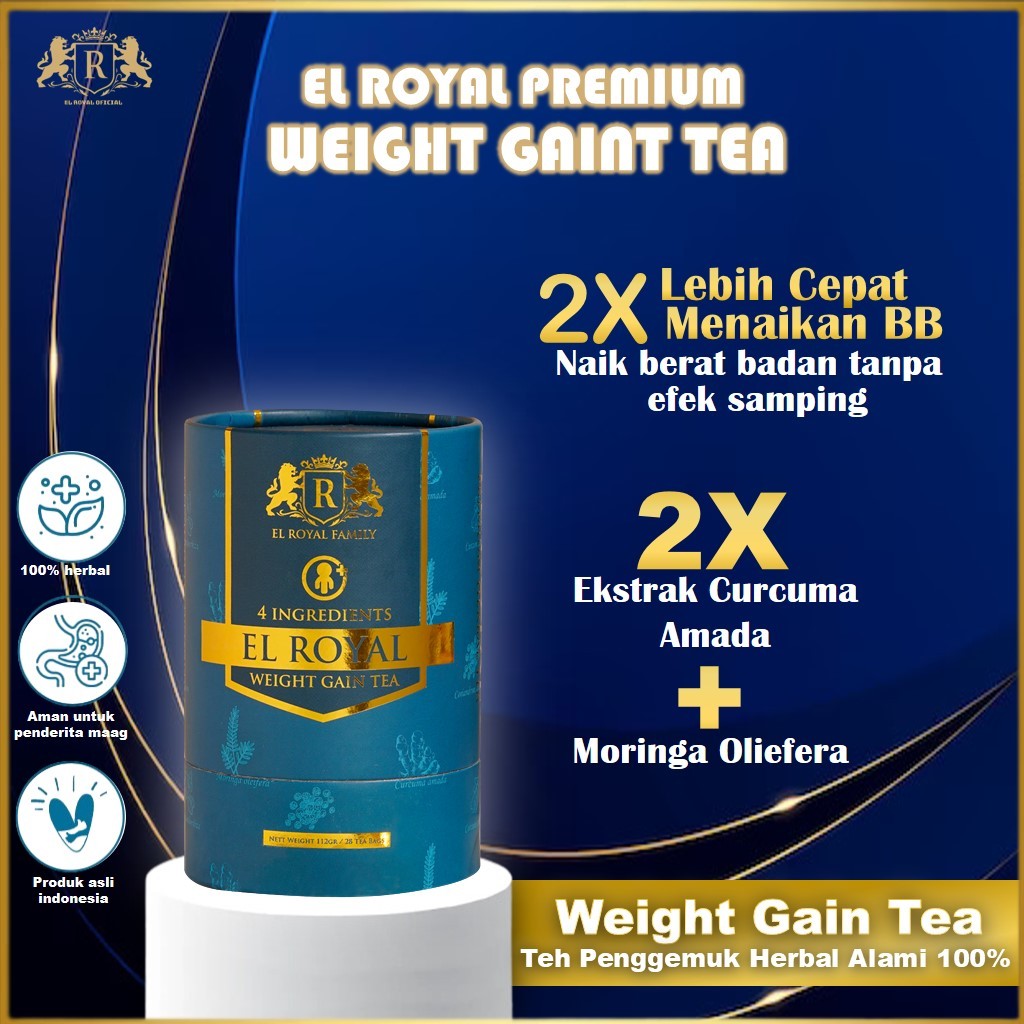 

El Royal Weigh Gain Tea Penggemuk Penambah Berat Badan Herbal Badan Pom Permanen