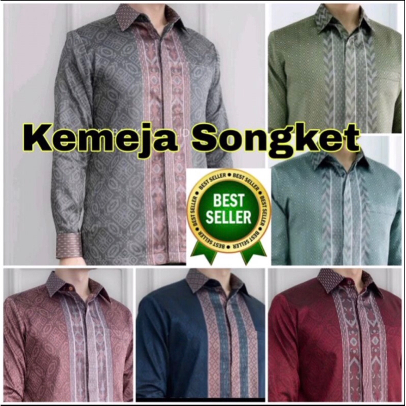 Kemeja Tenun Pria Kemeja Songket Baron Kemeja Songket Palembang