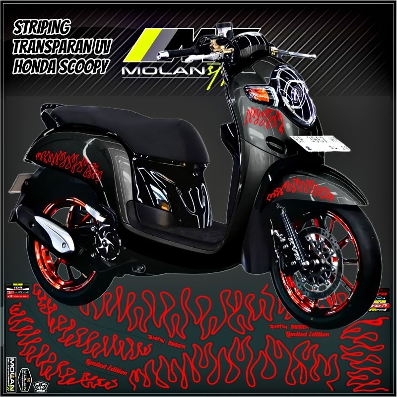 Decal Sticker Striping Variasi Transparan Uv Scoopy Api New Scoopy Api Scoopy Karbu Api Scoopy Fi Ap