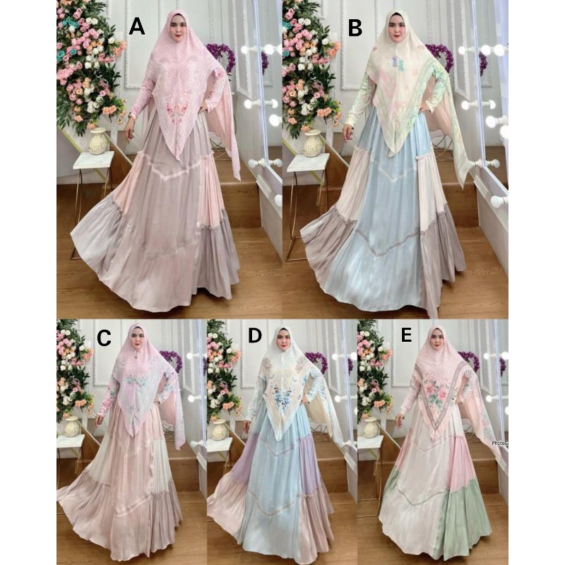 Gamis Yodizein terbaru Dress Muslim Yodizein Kaluna  set premium original branded by yodizein