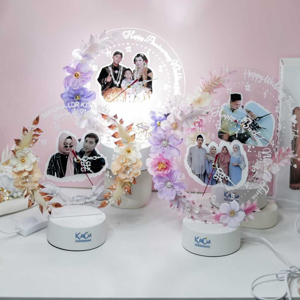 Jam Custom Lampu Tidur Led acrylic / kado lucu| Kado Unik/jam dinding custom || kado birthday kado w