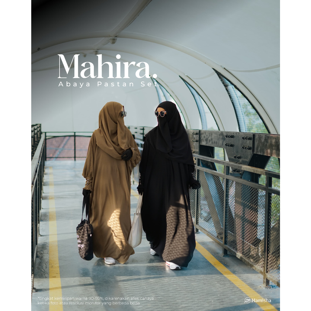 MAHIRA ABAYA SET PASHMINA POLOS CRINKLE AIRFLOW Nyaman Couple Bestie Abaya Kaftan Arabian Premium Bl