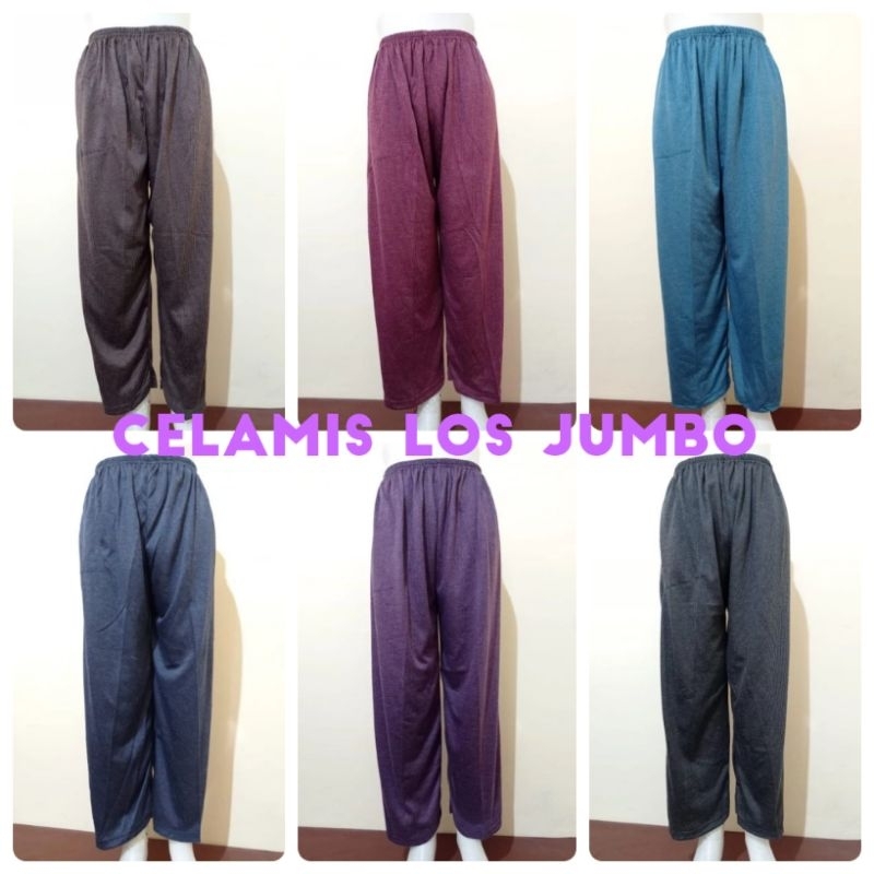 Celana Kolor Panjang Wanita Jumbo Melar Polos Nyaman Harian Bahan Silma