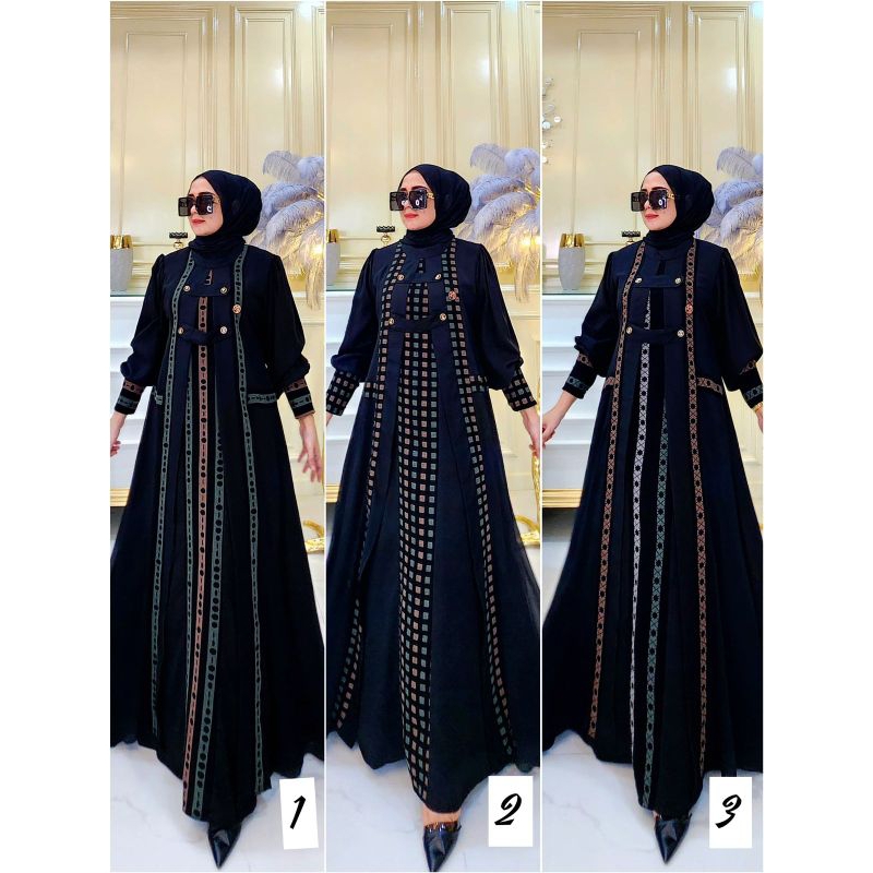 GAMIS ABAYA JET BLACK SET KHIMAR BY SYAFEERA SYARI ORIGINAL BRANDED