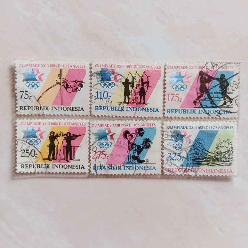 

(AC) Perangko Indonesia 1984 Olimpiade XXIII Los Angeles Set Lengkap 6pcs Used