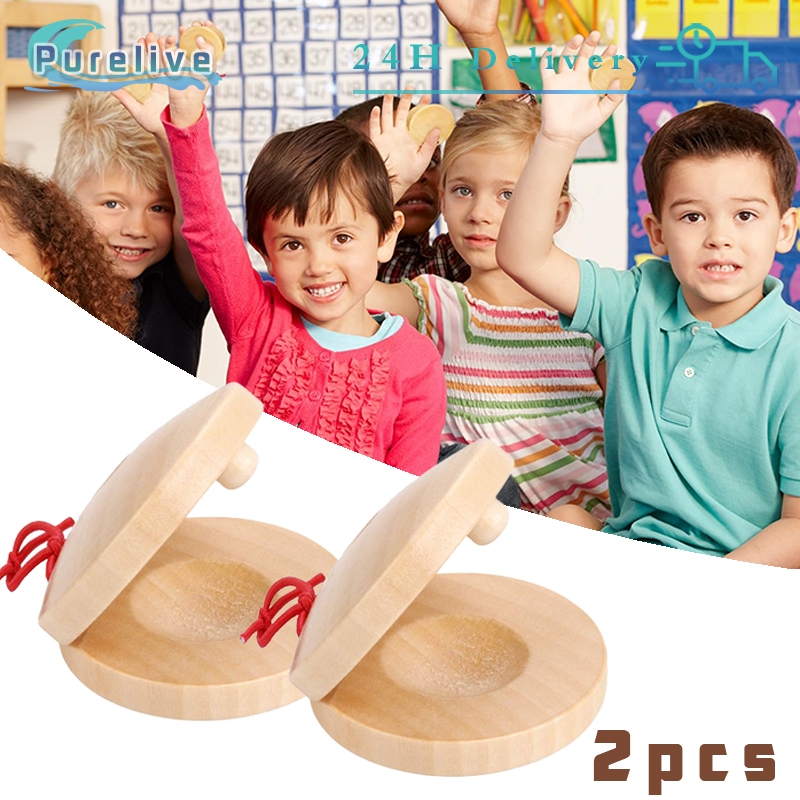 1 Passang alat musik kastanyet kayu kastanyet castanyet kayu