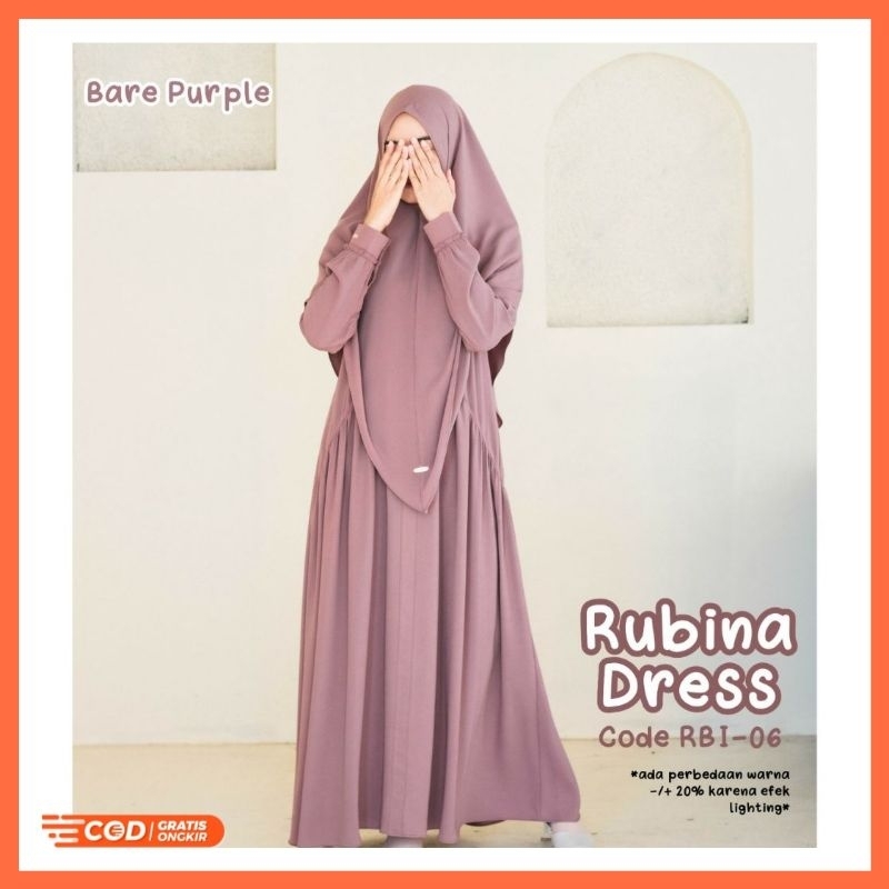 Gamis Muslimah Polos Jumbo Rubina Dress Uwais