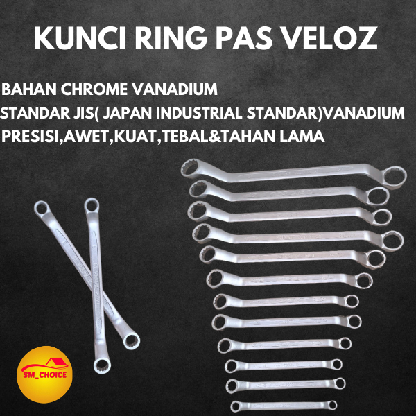 VELOZ SET KUNCI RING PAS 8-27MM ALAT PERKAKAS TOOLS KUNCI RING VELOZ