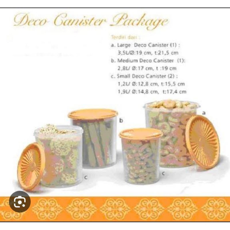 Deco canister tupperware set / toples tupperware