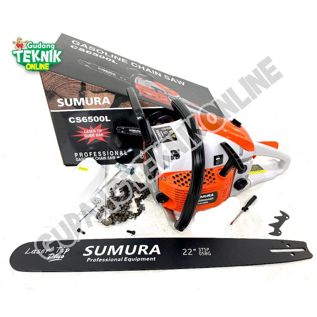 Mesin Gergaji Kayu Chain Saw 22" Laser Tip CS6500S SUMURA / Chainsaw Potong Pemotong Kayu CS 6500 SU