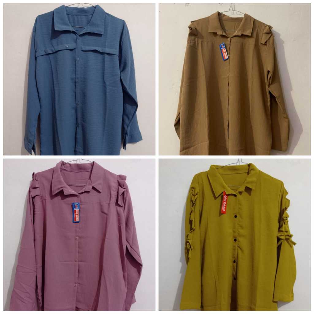Atasan Blouse Kemeja Baju Wanita Crinkle