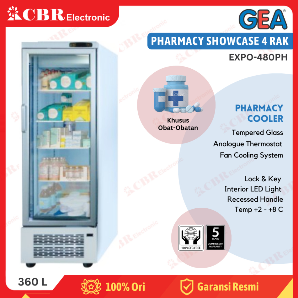 Showcase Obat-Obatan GEA 4 Rak EXPO-480PH (Pharmaceutical)