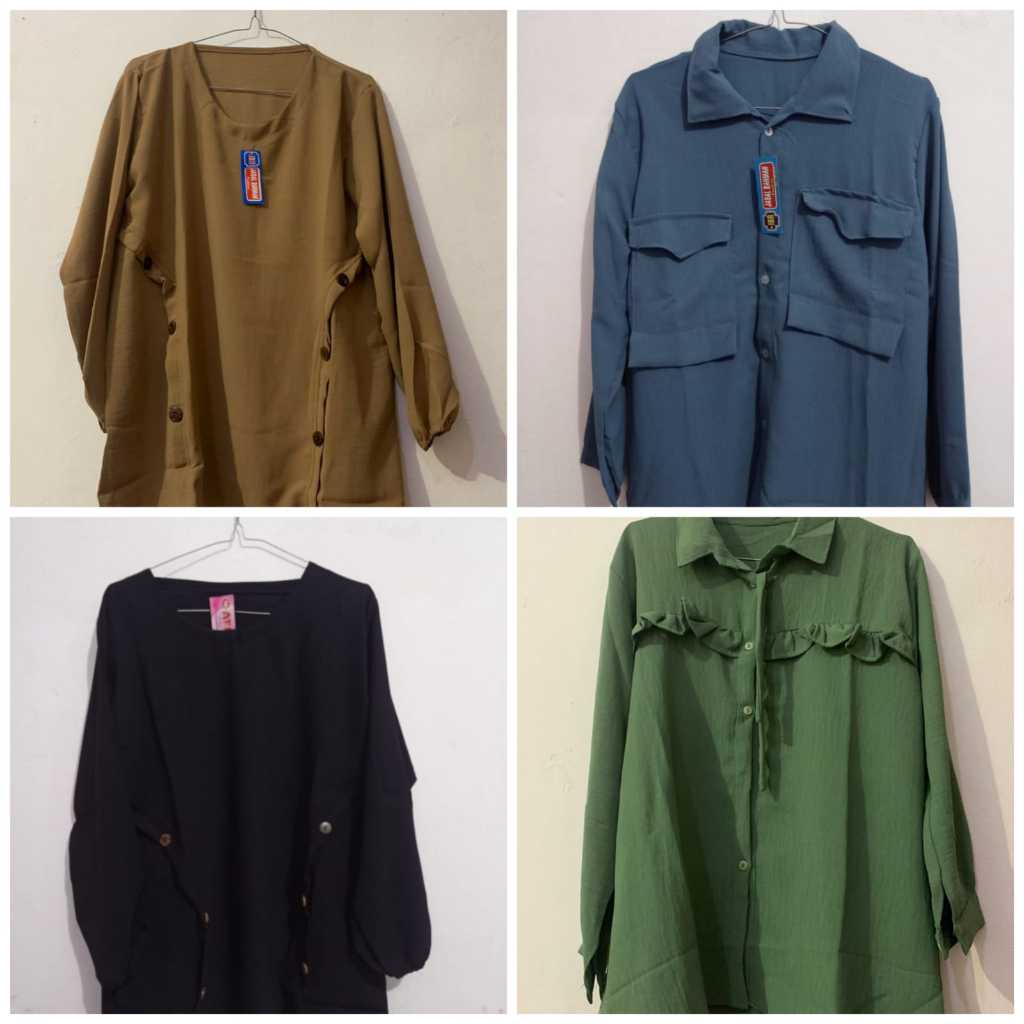 Atasan Blouse Kemeja Baju Wanita Crinkle