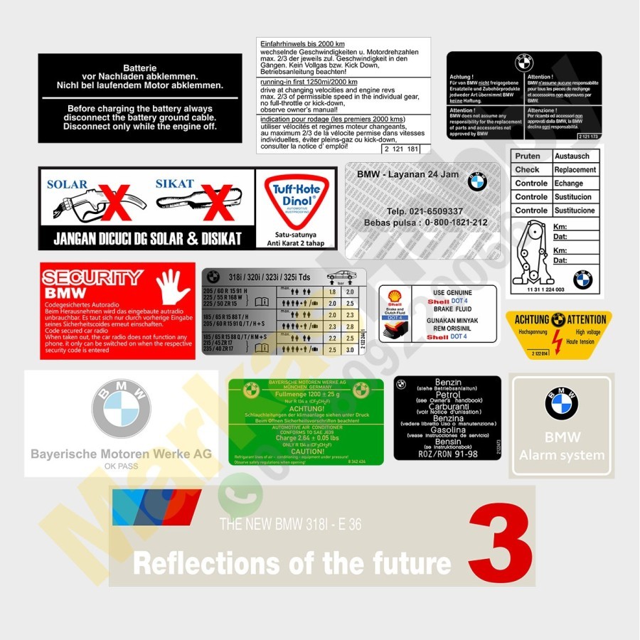 Sticker BMW E36 Matic Manual Set