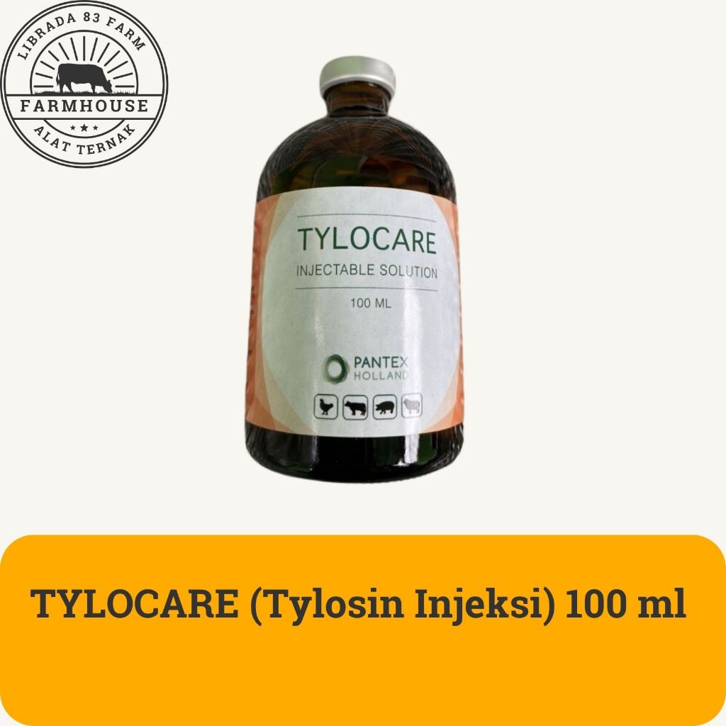 TYLOCARE (Tylosin Injeksi) 100 ml | Antibiotik Obat Infeksi Saluran Pernapasan | Pantex Holland | Pa