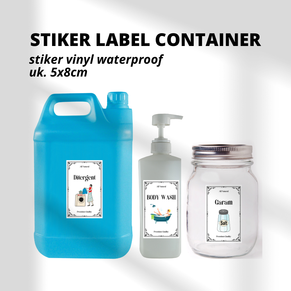 

STIKER LABEL CONTAINER / FOOD / BUMBU / PRODUCT 5x8cm | SUN PRINTING