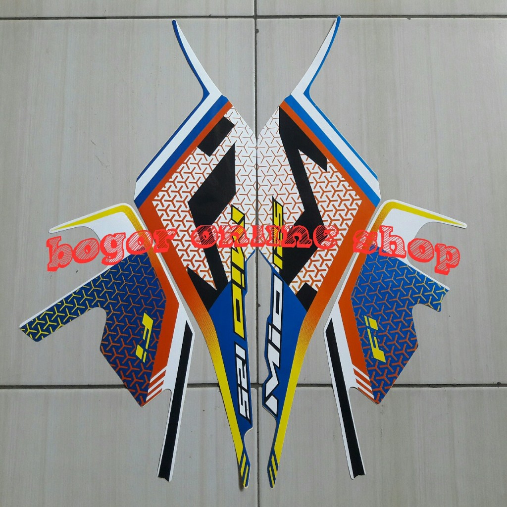 sticker striping body motor mio m3 125 2022 biru putih