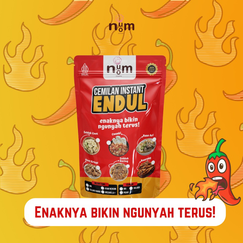 

Cemilan Instant Endul | basreng usus krispi seblak kering seblak coet | numnom food