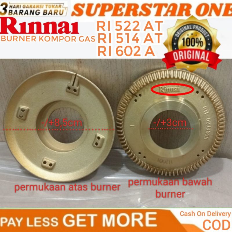 BURNER KOMPOR GAS RINNAI RI 522 AT/RI 514 AT/RI 602 A
