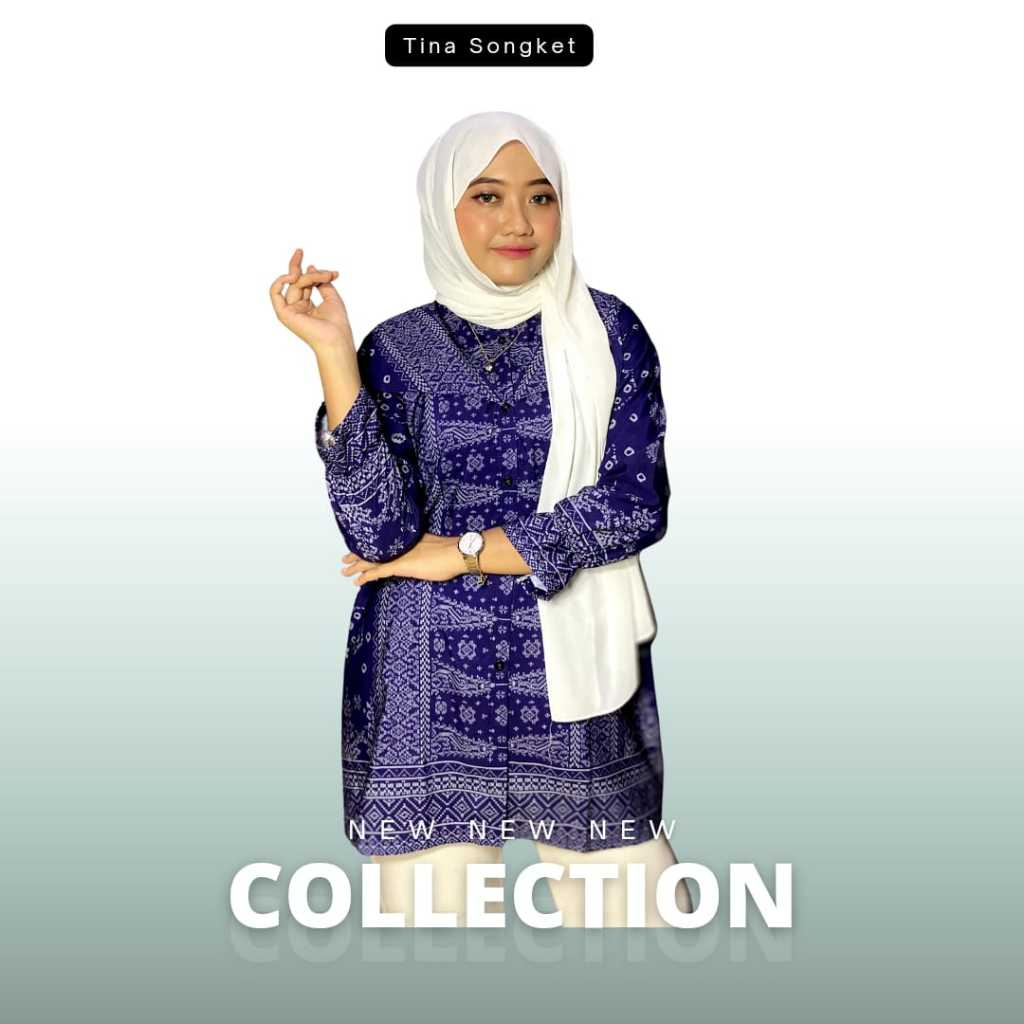 Tina Songket - Baju Batik Atasan Wanita Motif Jumputan Model B