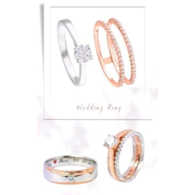 Cincin Pria Palladium 10% dan Wanita Emas Putih 12K+22K (Model lepasan) - Bebas Request Model Cincin