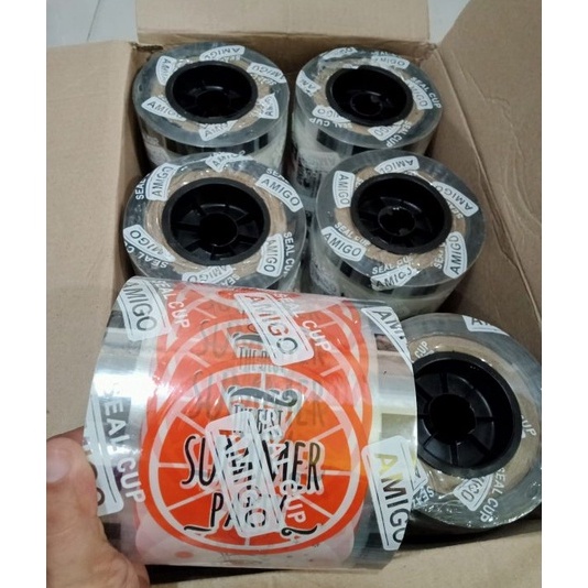 

TEBUS MURAH Plastik Lid Cup Sealer Amigo Merah isi 12 lembar