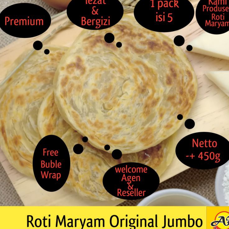 

KODE 77 PROMO Roti Maryam Original Jumbo isi 5