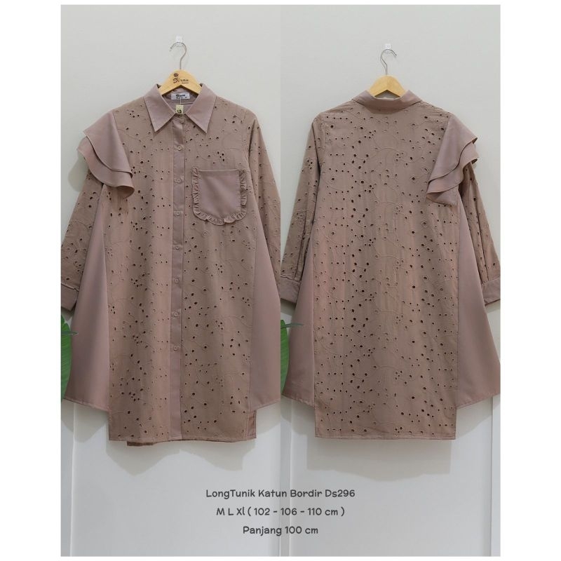 Long Tunik Katun Bordir Bolong Import Mix Ima Toyobo Premium | Tunik Katbol Best Seller