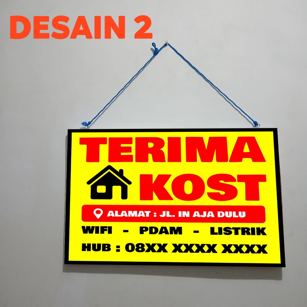 

PAPAN NAMA TERIMA KOST MURAH 1 SISI