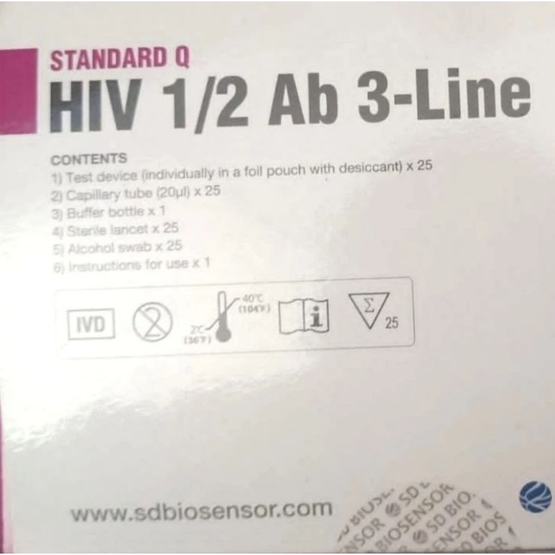 SD Biosensor HIV 1/2 Ab Triline isi 25 Alat Test HIV Rapid Test