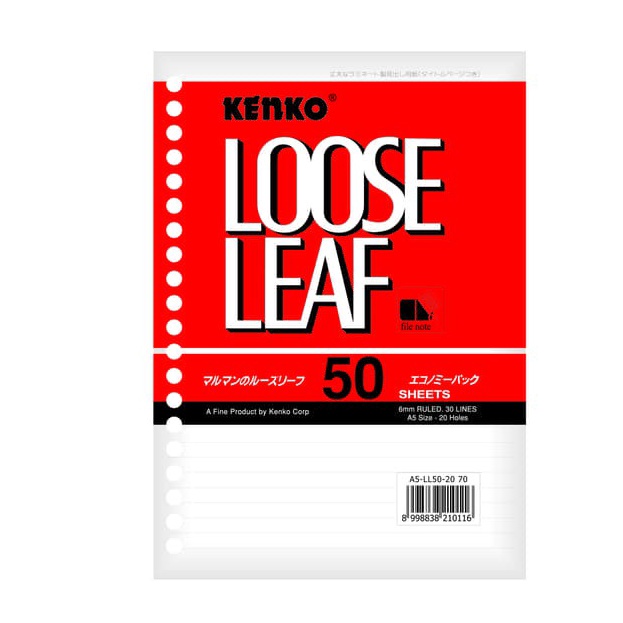 

Murah Loose Leaf A5 Kenko isi 5 Lembar