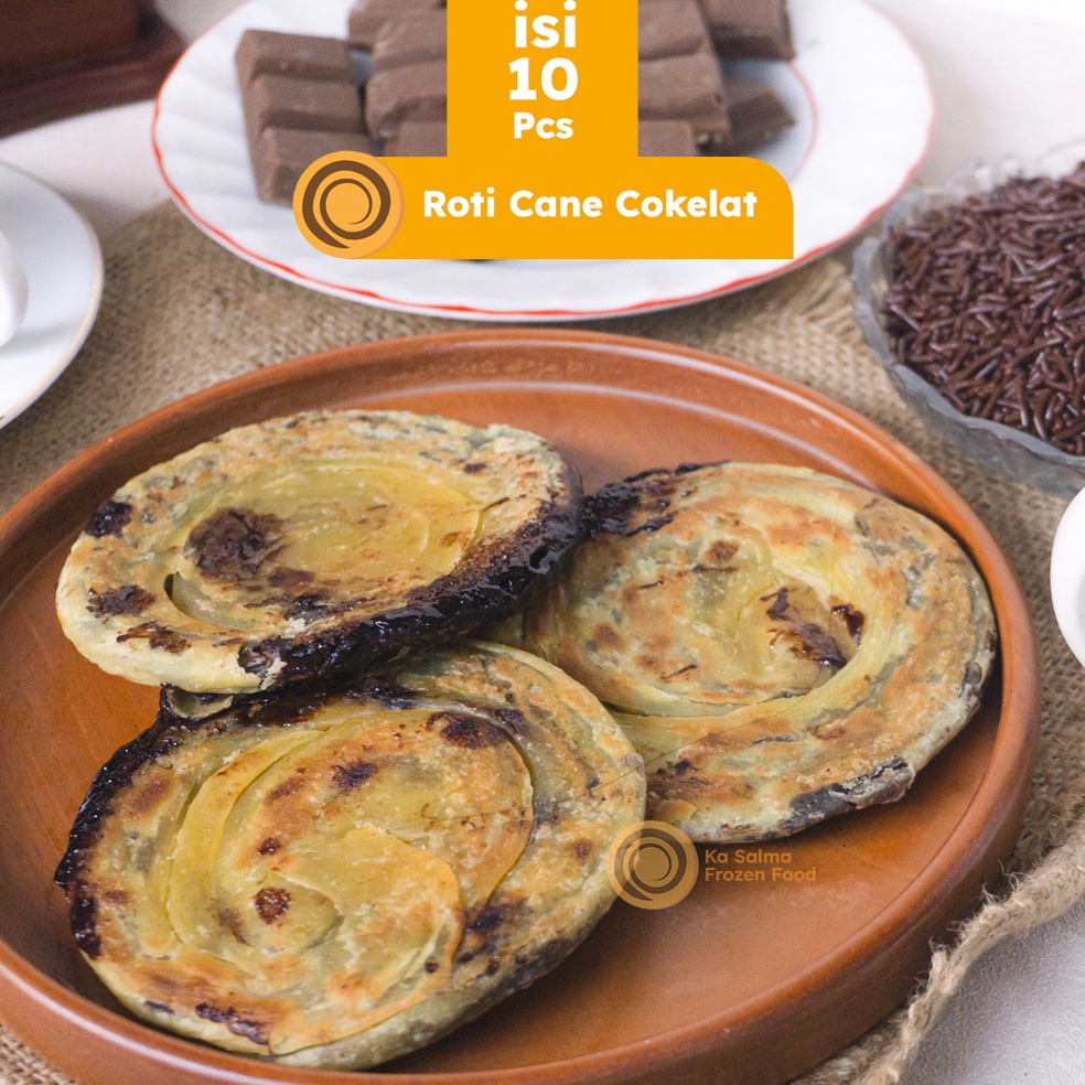 

BEST SELLER ISI 1 Roti Cane Coklat isi 1 Pcs Roti Canai Roti Maryam Roti Konde Coklat