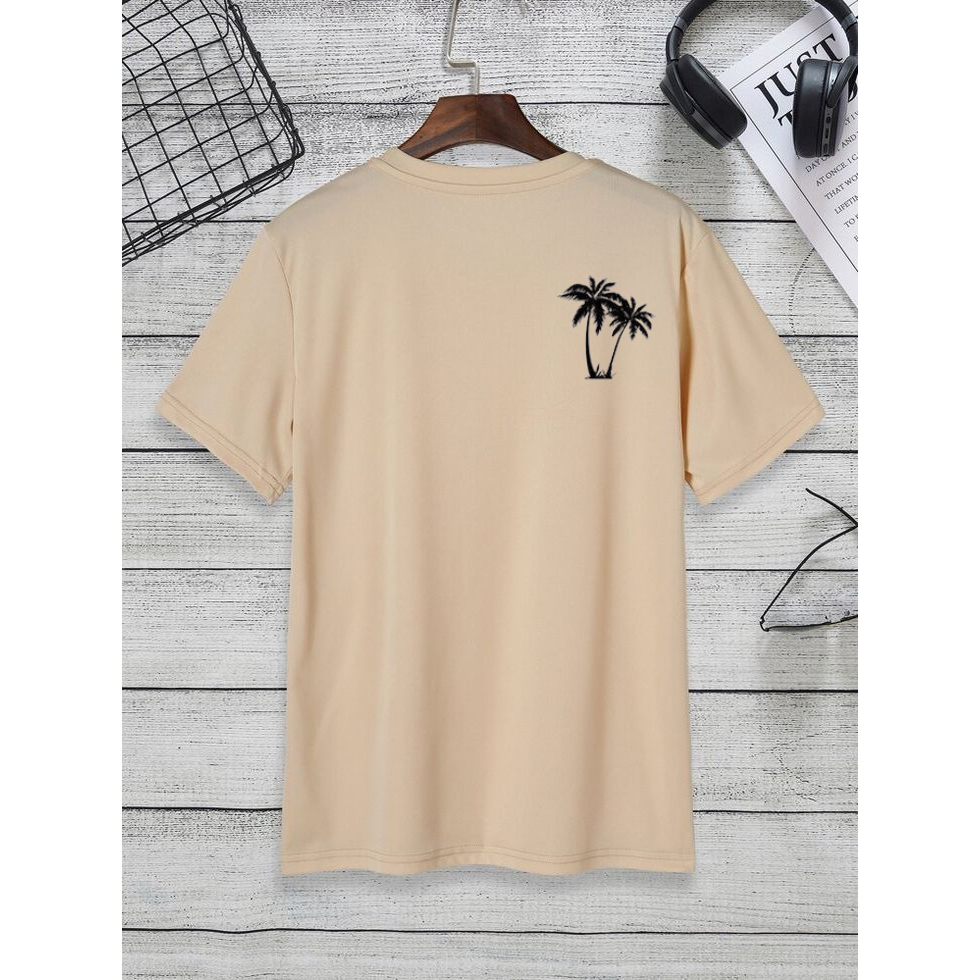 KAOS PRIA WARNA CREAM / COKSU DISTRO MOTIF SIMPEL TREE / KAOS PRIA WANITA KEREN TERBARU WARNA CREAM 