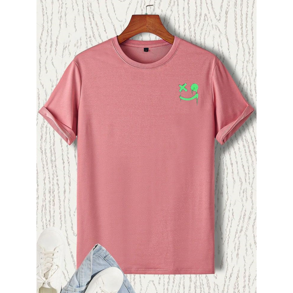 T-shirt Baju Dewasa Kaos Pria Dewasa Warna Dusty Pink Lengan Pendek Kaos Distro Pria Dewasa Motif Tr