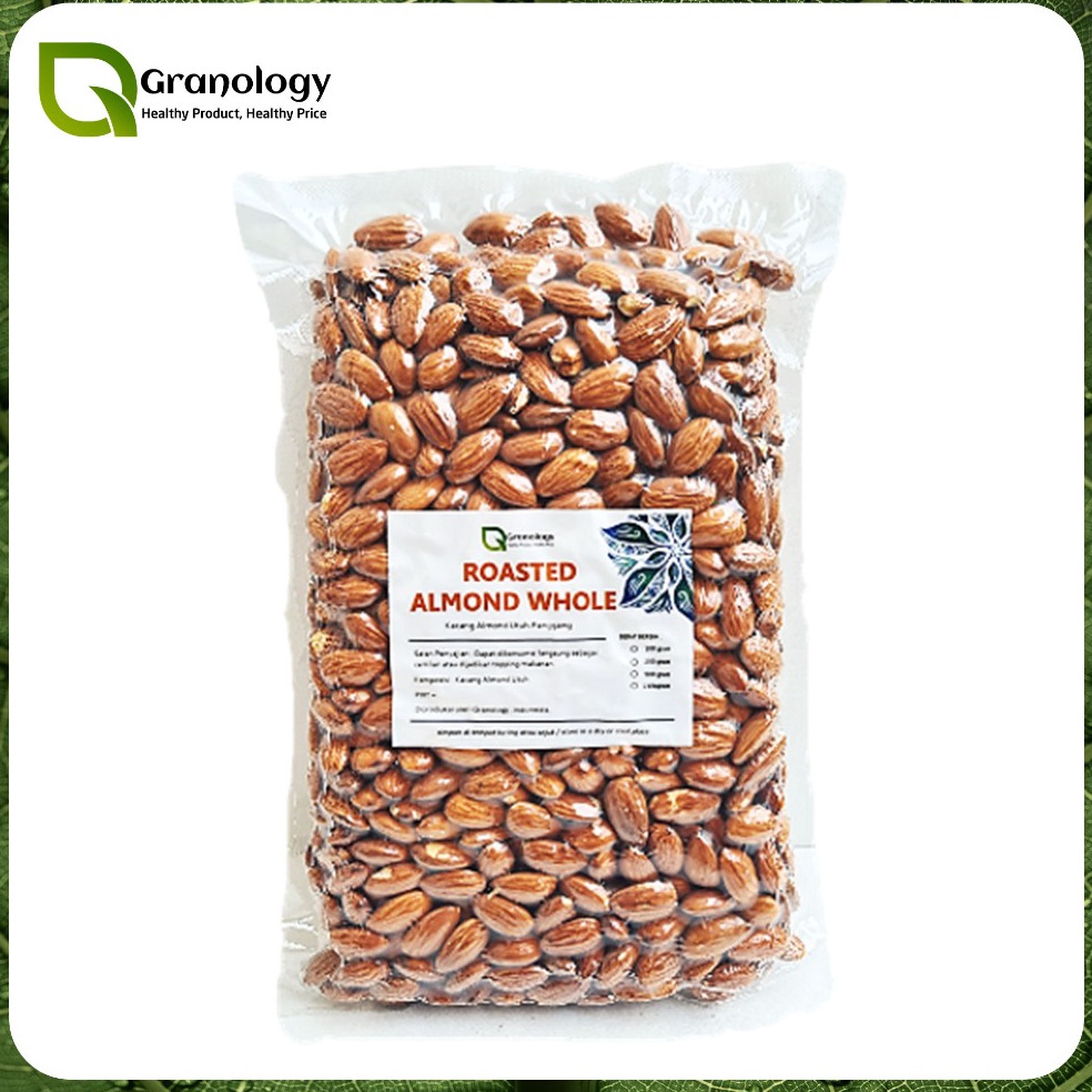 

XPRESS Roasted Almond Whole Almond Utuh Panggang Almond Panggang 1 Kilogram by Granology