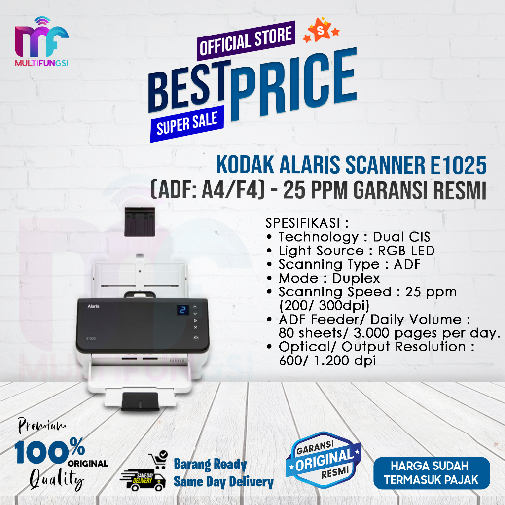 Kodak Alaris Scanner e1025 (ADF: A4/F4) - 25 ppm