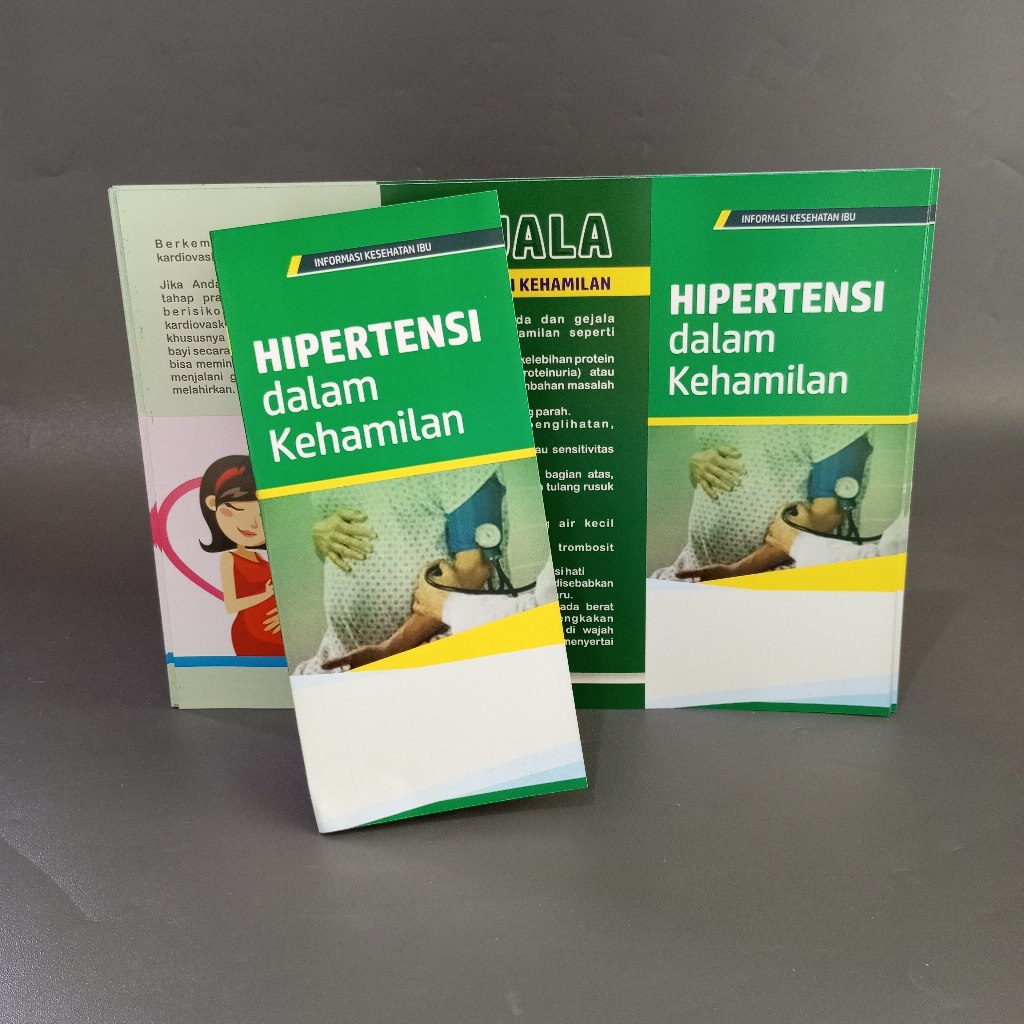 Leaflet atau brosur Hipertensi dalam Kehamila dan Gejalanya. Leaflet Kesehatan, Leaflet kebidanan