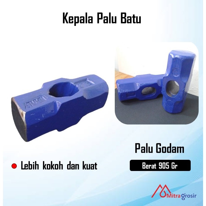 Palu Bodem Martil Besar 4 Lb / Palu Besi Kepala Bogem Godam Bodem Batu Tanpa Gagang Kayu Fiber 4 Lb