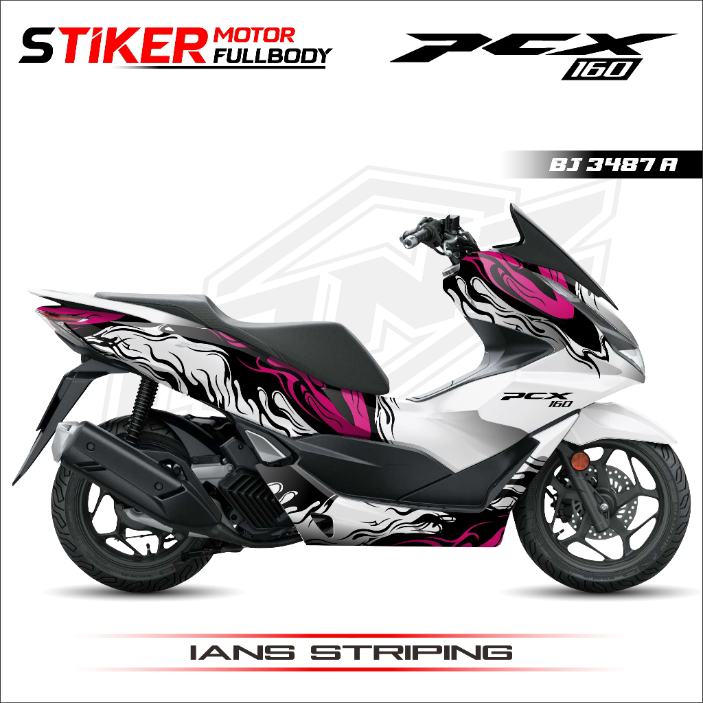 BJ 3487-STIKER DECAL FULL BODY MOTOR PCX ALL VARIAN SIAP PAKAI-STIKER CUSTOM MOTOR VIRAL PCX FULL