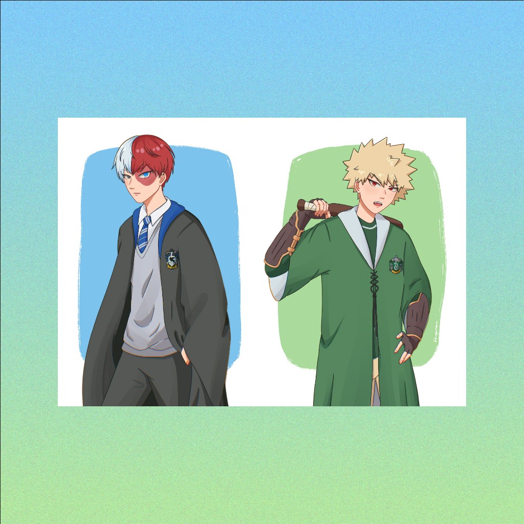 Todoroki Shoto Bakugo Katsuki Wizarding World Art Print My Hero Academia