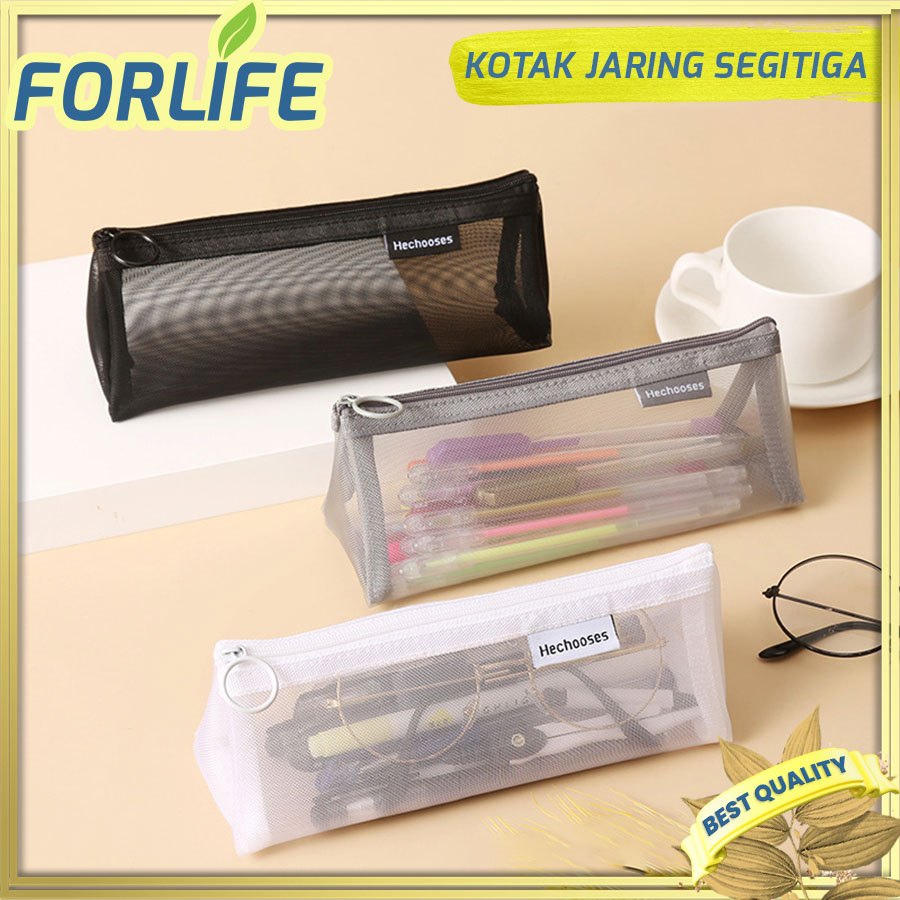 

Kotak pensil segitiga transparant / Tempat pensil kapasitas besar Triangle pencil case