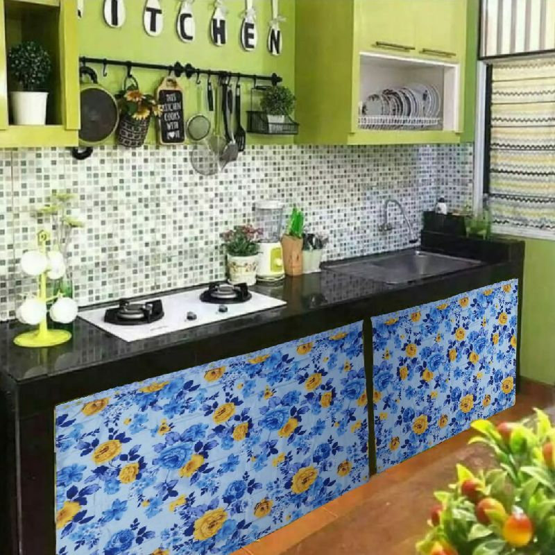 HORDENG / GORDEN KOLONG DAPUR MOTIF SHABY BIRU