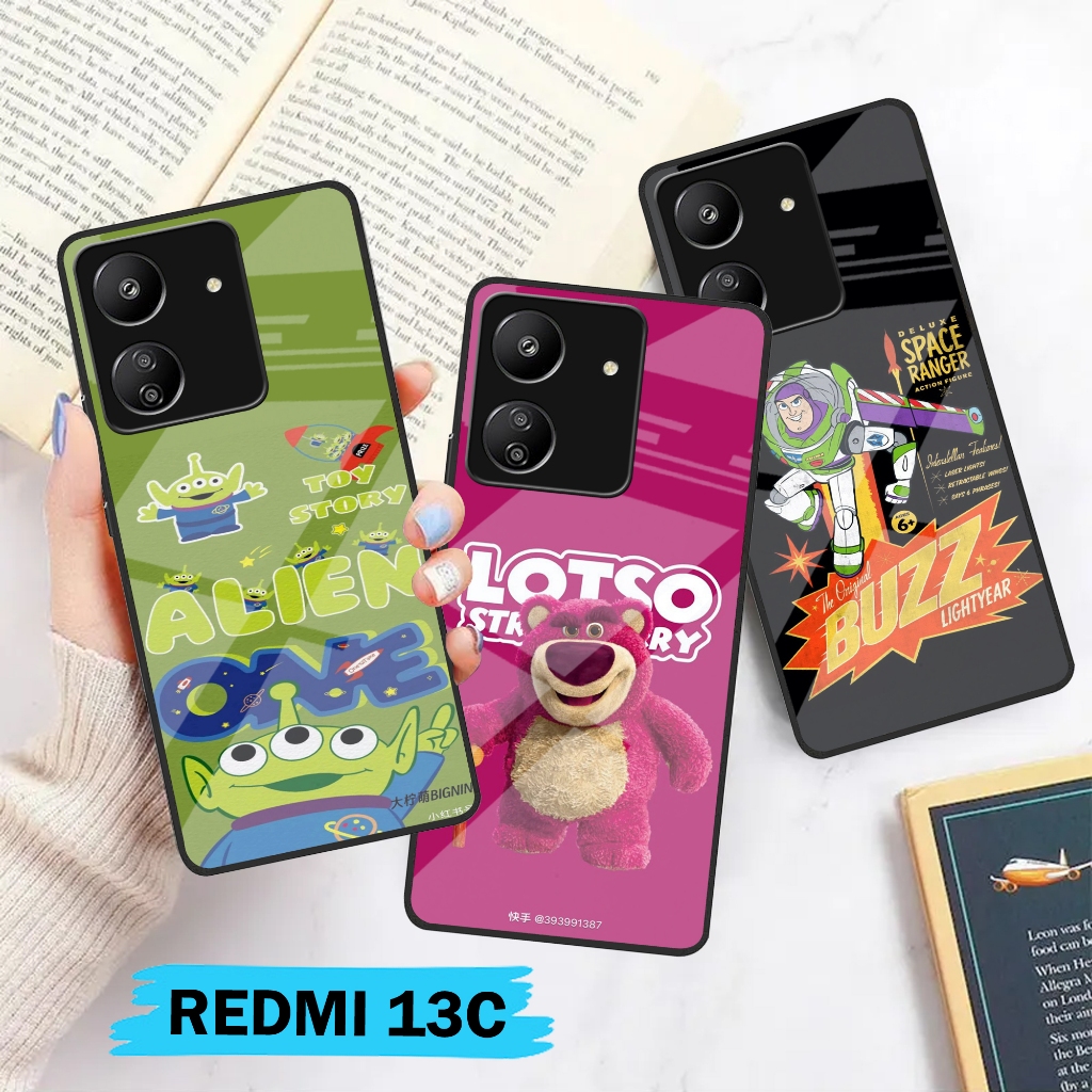 Softcase Glass Redmi 13C [28] Softcase Kaca Cute Redmi 13C - Silikon Glosy Redmi 13C - Case Protect 